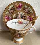 Classy AF! 6 -Ounce Elegant Rococo Teacup and Saucer Set, Available in Pink or Blue.