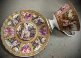 Classy AF! 6 -Ounce Elegant Rococo Teacup and Saucer Set, Available in Pink or Blue.