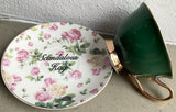 Scandalous Hag Funny insult Teacup and Saucer Set Porcelain