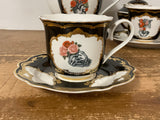 Skulls and Roses Anatomical Black Tea Set, 11 Pieces
