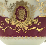 Vintage maroon and gold stag beetle plate or cup and saucer set, porcelain