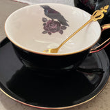 Large Capacity Raven Cup and Saucer Set,14 oz