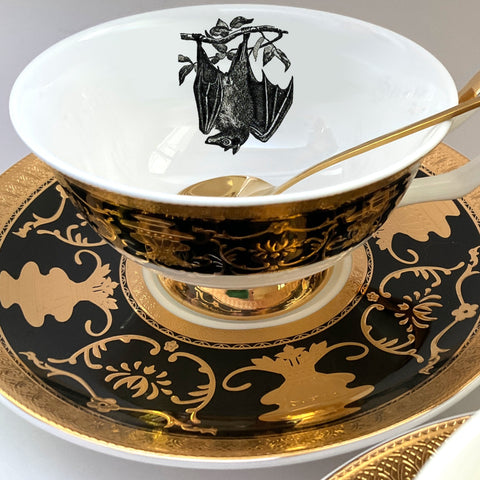 Customizable teacup & saucer set, 8 oz, vegan bone china – Angioletti  Designs