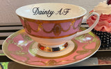 DELICATE PINK TEACUP AND SAUCER SET
