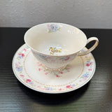 Vintage Inspired Floral "You Can't Taste Arsenic" Teacup and Saucer set