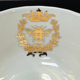 Gold Queen Bee Ornate Floral Teacup and Saucer Set