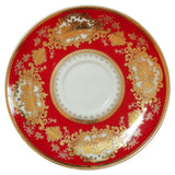 Customizable bright red Teacup & Saucer Set, 8 oz, Porcelain
