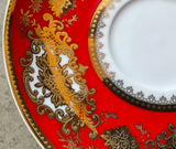 Red and gold porcelain Plate or cup & Saucer Set, porcelain