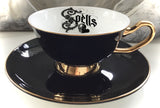 8 custom cup and saucer sets, various