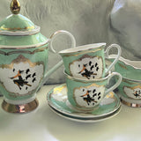 Blue And Green For Preorder - Witchy Halloween Tea Set, Vegan Bone China