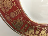 Customizable Gold & Rust Red Plate or cup & Saucer Set, porcelain