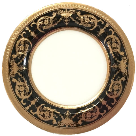 Customizable Black & Gold Plate or cup & Saucer Set, porcelain