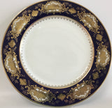 Customizable blue and gold Plate or cup & Saucer Set, Porcelain