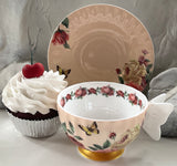 "You have been poisoned" porcelain teacup and saucer set with spoon, 7 ounces