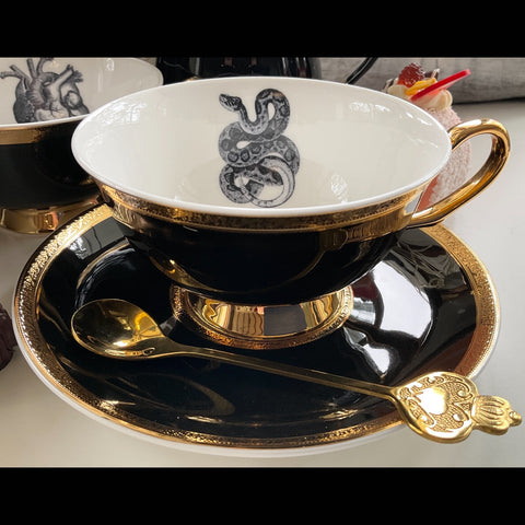 Snake/serpent teacup and saucer set