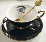 8 custom cup and saucer sets, various