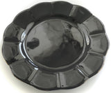 Set of four solid black porcelain salad plates, 7.5"