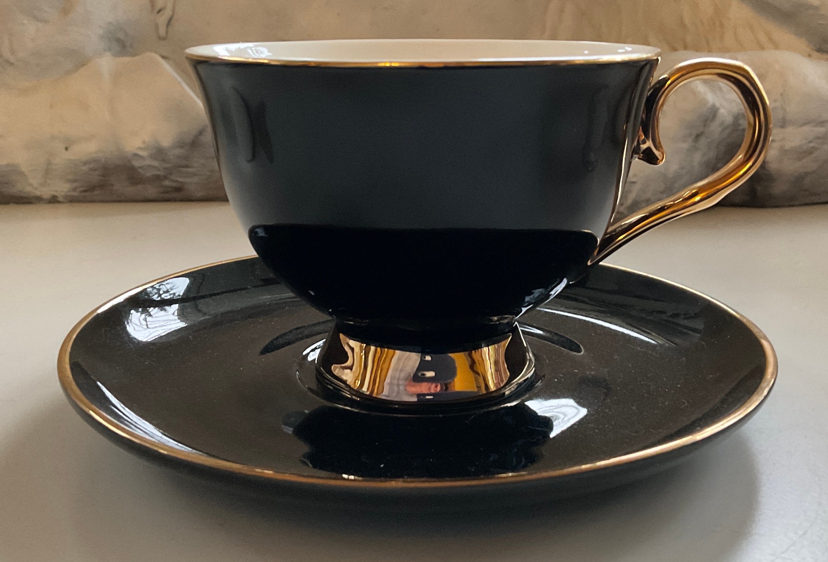 Revol coffee cup and saucer - black