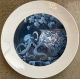 "Octopus creature and his vase" plate, porcelain.