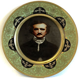Green and Black Edgar Allan Poe Plate or Teacup & Saucer Set, Porcelain