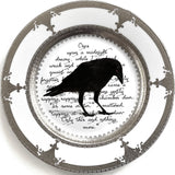 Edgar Allan Poe Raven Plate or Teacup & Saucer Set, Porcelain