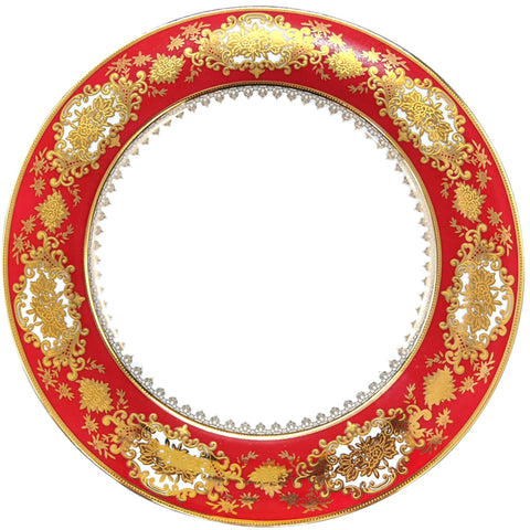 Red and gold porcelain Plate or cup & Saucer Set, porcelain