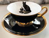 Cat Teacup and Saucer Set (8 oz)