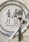 CLOSEOUT - 7.5” Silver Skeleton Wedding Couple Plate