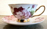 Gorgeous Floral “You have been poisoned" Teacup and Saucer Set, 8 Ounces.