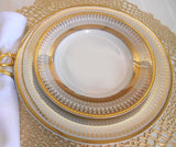 Customizable Gold or Silver Plate or cup & Saucer Set, Porcelain