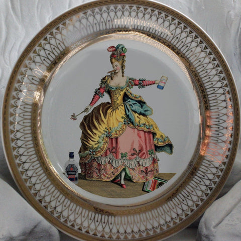 "Drunken Marie Antoinette" Plate or Cup & Saucer Set, 8 oz, Porcelain