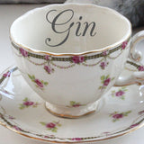 "Gin" Teacup & Saucer Set, 8 oz, Porcelain