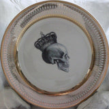 Gold Royal Skull Plate or Teacup & Saucer Set, 8 oz, Porcelain