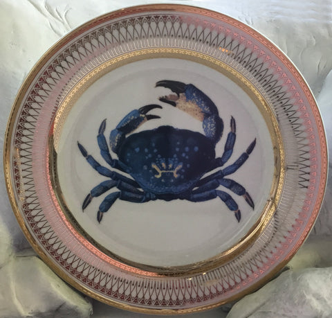 Crab Plate or Teacup & Saucer Set, 8 oz, Porcelain