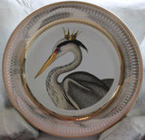 Egret Bird Plate, Porcelain