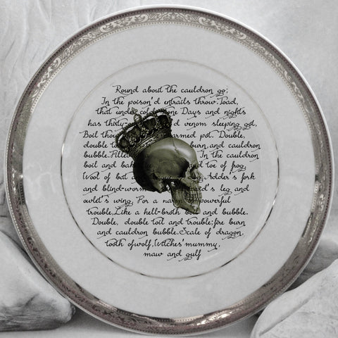Macbeth's "Witches Poem" with Royal Skull, Porcelain