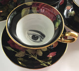 Black Rose Halloween Tea Set, Porcelain