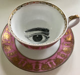 Eye Teacup & Saucer Set, 8 oz, Porcelain