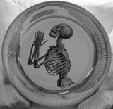 Praying Skeleton Plate or Teacup and Saucer Set, 8 oz, Porcelain
