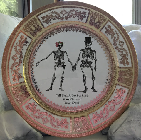 Skeleton Wedding Plate or cup and saucer set, Porcelain