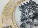 Royal Cat Plate or Teacup & Saucer Set, 8 oz, Porcelain