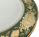 Customizable Raised Gold & Green Plate or cup & Saucer, Porcelain