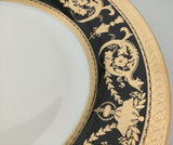 Customizable Black & Gold Plate or cup & Saucer Set, porcelain