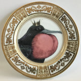 Christmas Frigate Bird Plate or Teacup & Saucer Set, 8 oz Porcelain