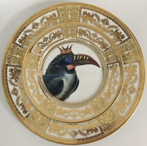 African Toko Bird Plate or Teacup & Saucer Set, 8 oz, Porcelain