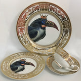African Toko Bird Plate or Teacup & Saucer Set, 8 oz, Porcelain