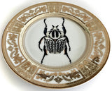 Black and White Insect Plate or Teacup & Saucer Set, 8 oz, Porcelain