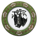 Black Hanging Bat Plate or Teacup & Saucer Set, 8 oz, Porcelain