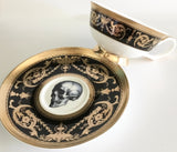 Ouija Board & Skull Teacup & Saucer Set, 8 oz, Porcelain