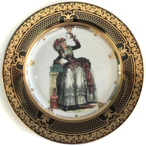 "Drunken Marie Antoinette” Plate, Porcelain